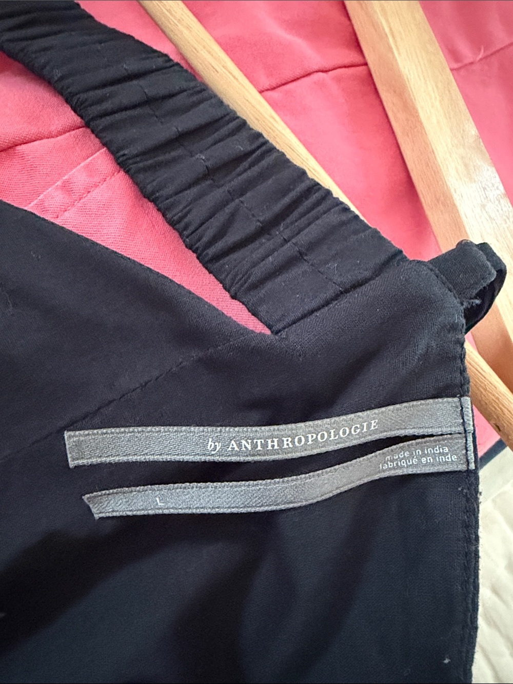 Anthropologie Black Embroidered Fringe-Trim Slip Dress - Picture 5 of 5